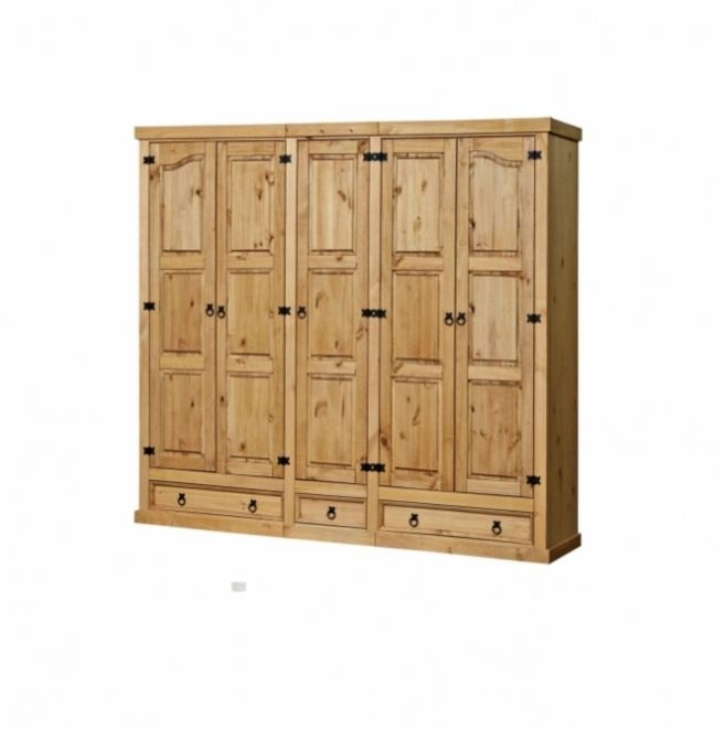 Dřevěná skříň 5dveřová CORONA vosk 162819