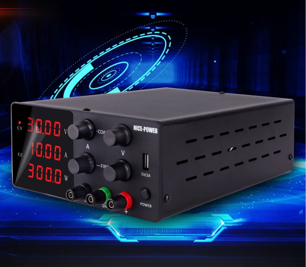 Laboratorní zdroj 0-30V/0-10A černý
