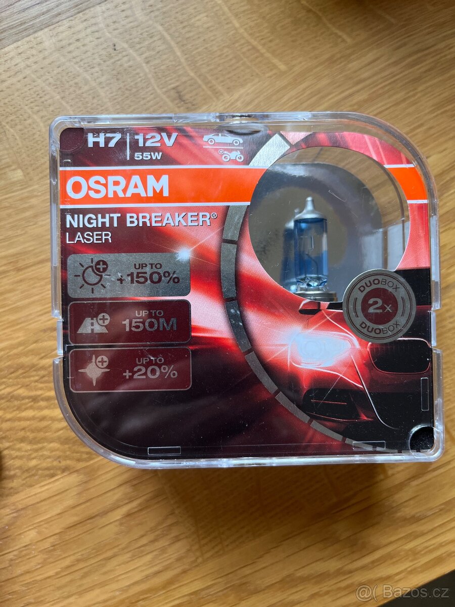 HALOGEN. AUTOŽÁROVKY H7 OSRAM NIGHT BREAKER LASER