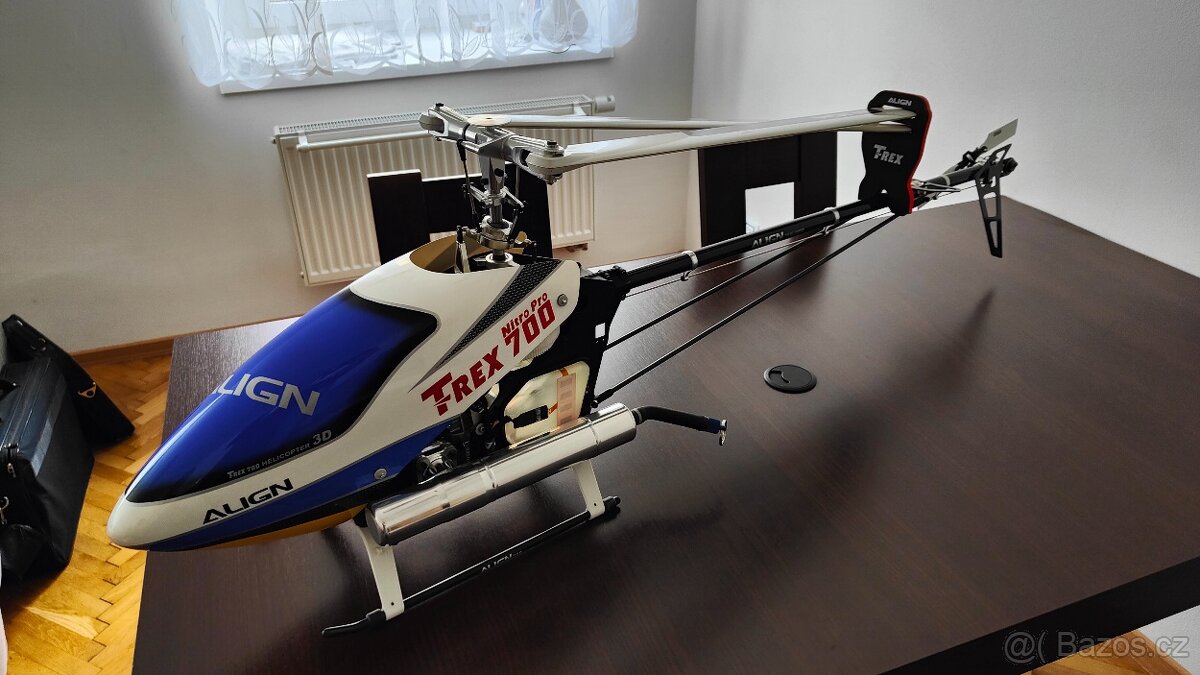 RC vrtulník Align T-Rex 700 Nitro 3G – jako nový, top výbava