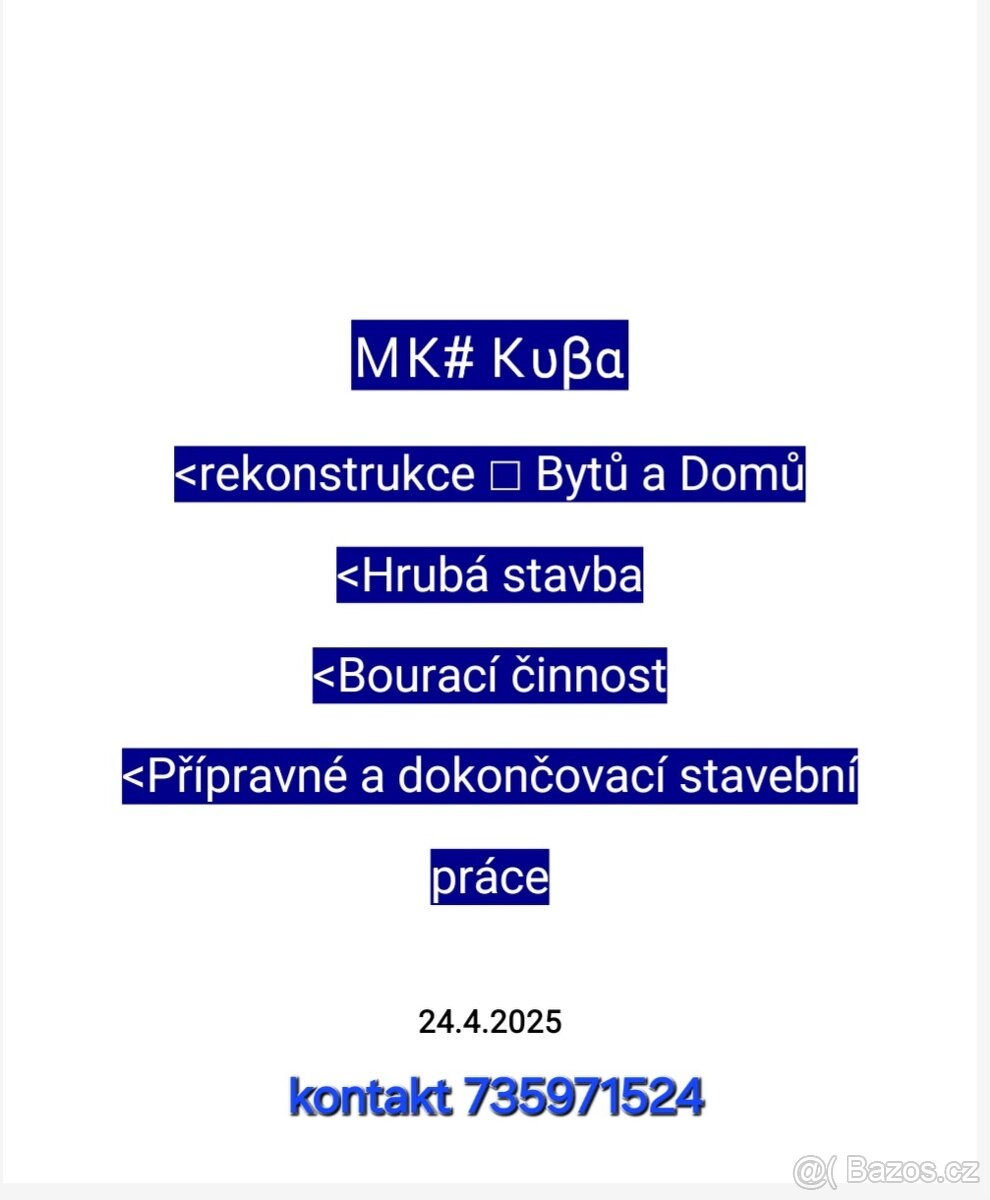 MK stavební práce
