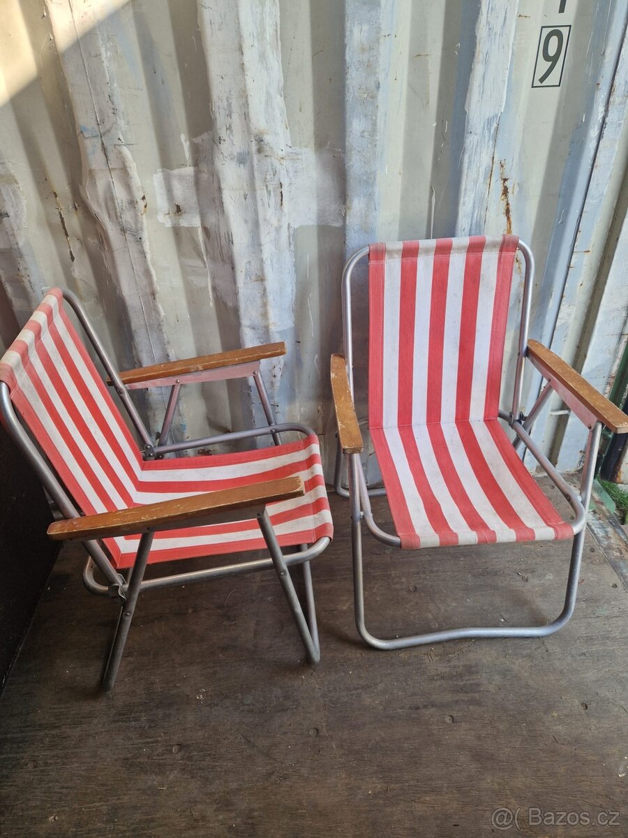 Retro zidle Camping 2x