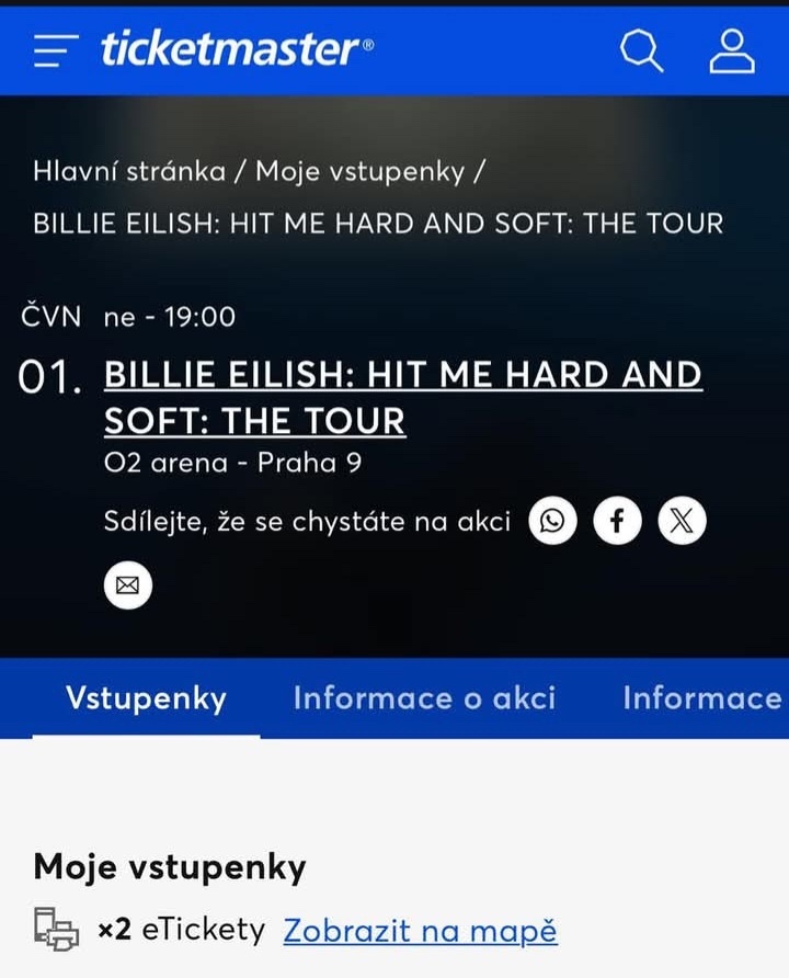 BILLIE EILISH V PRAZE – 2X STÁNÍ U PÓDIA