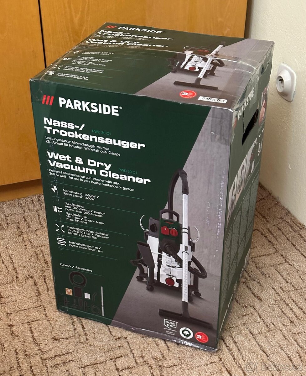 Vysavač na mokré a suché vysávání Parkside