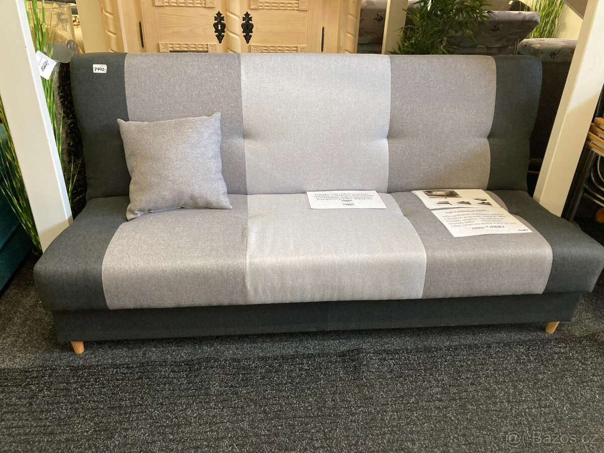 Levná rozkládací sedačka šedá TRIO