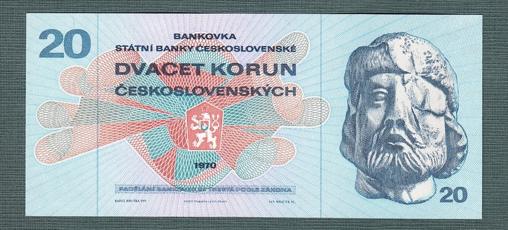 Staré bankovky 20 kčs 1970 bezvadný stav