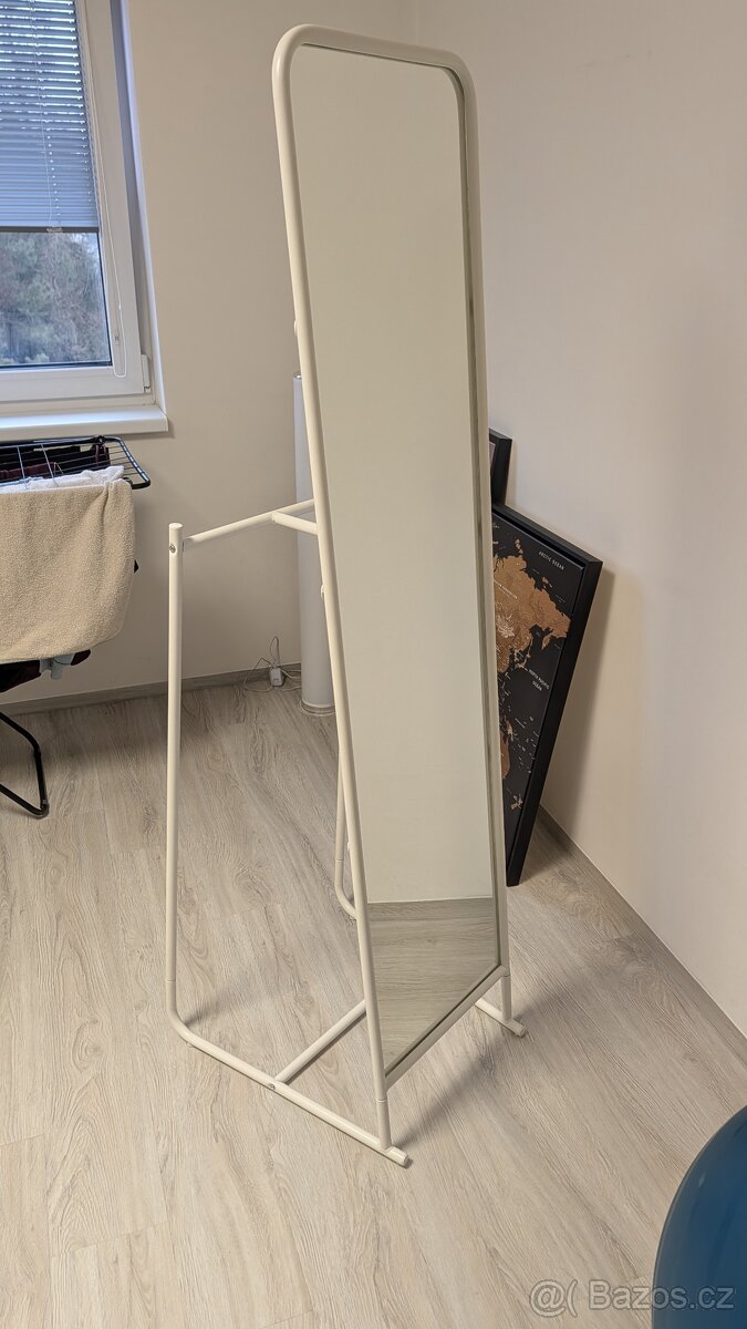 Samostojici zrcadlo - bílé kovové IKEA