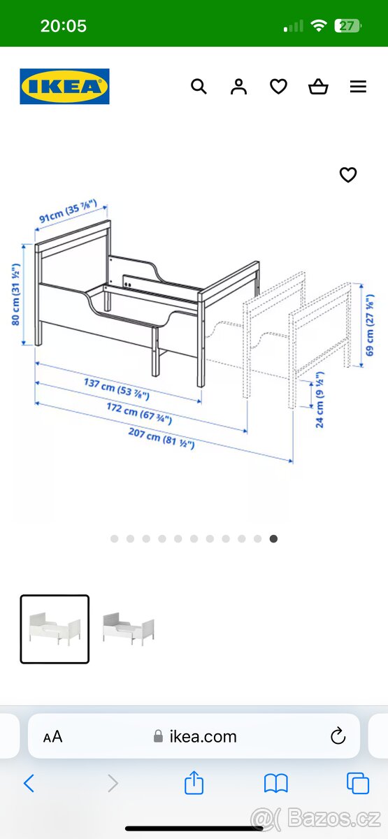 Detska postel rostouci IKEA