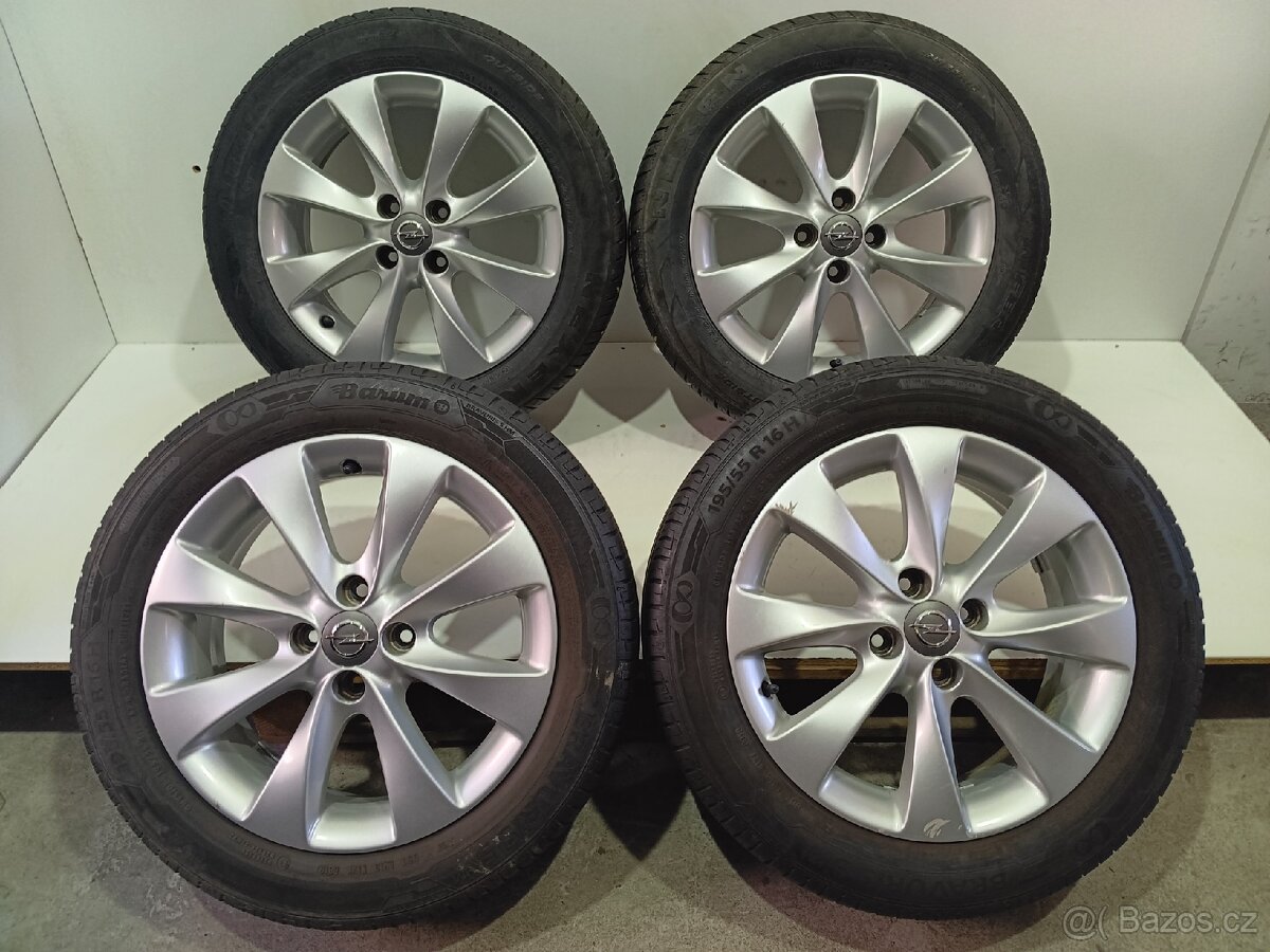 Letní alu kola OPEL 4x100 R16 ET40 pneu 195/55/16/