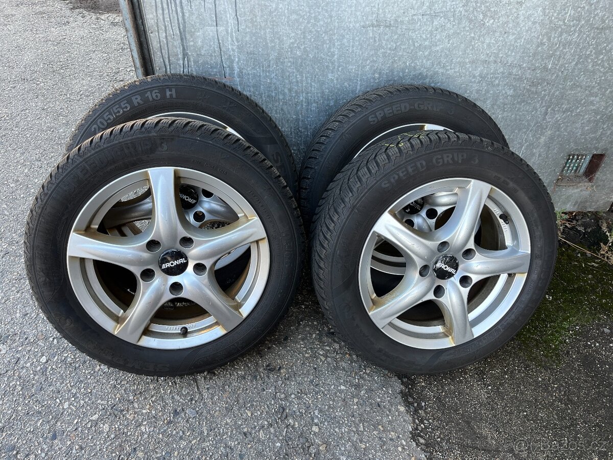 Alu. kola na BMW 3 - zimní 205/55/16 Semperit 5-6mm