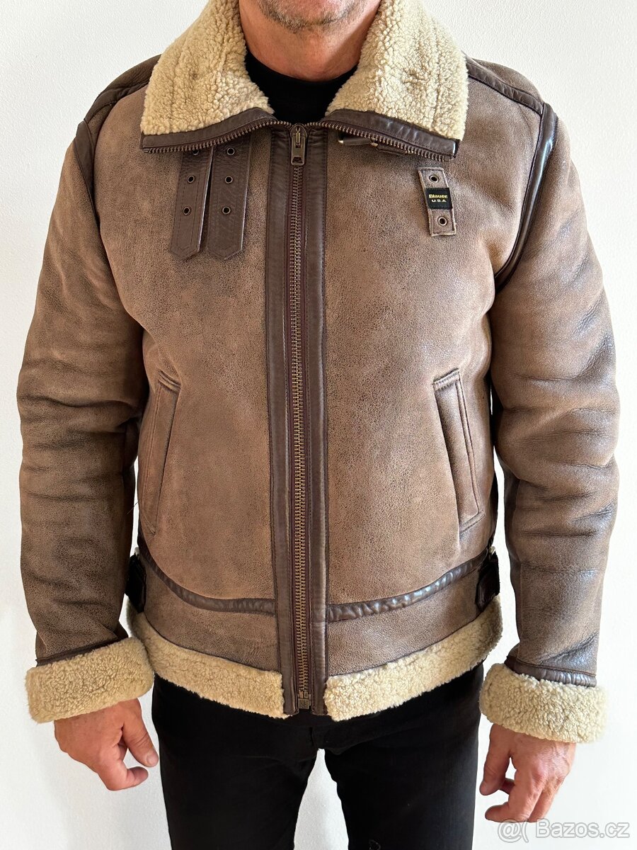 Profam koženou bundu Bauer hnědou s kožíškem