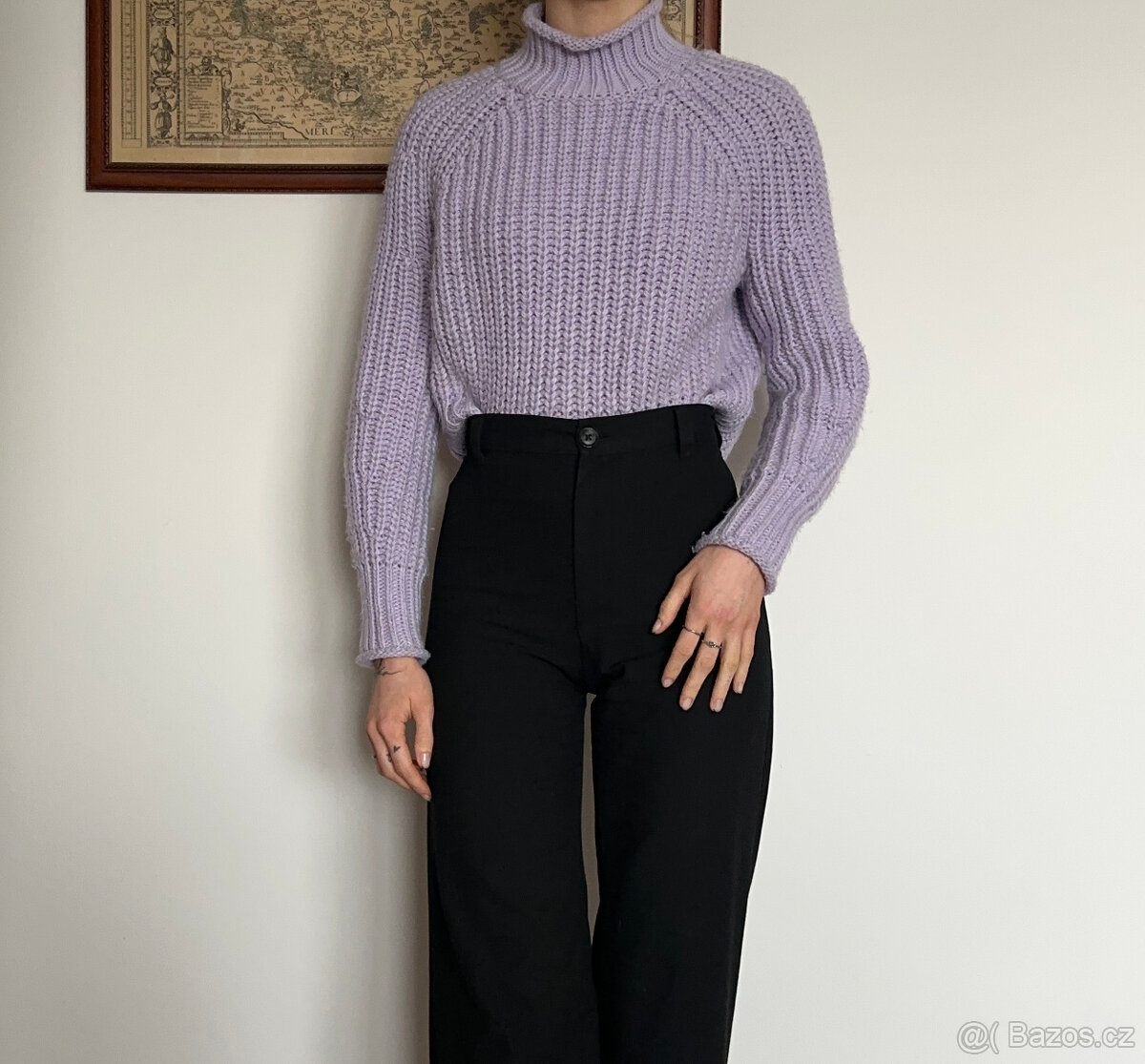 Lila svetr/rolák H&M