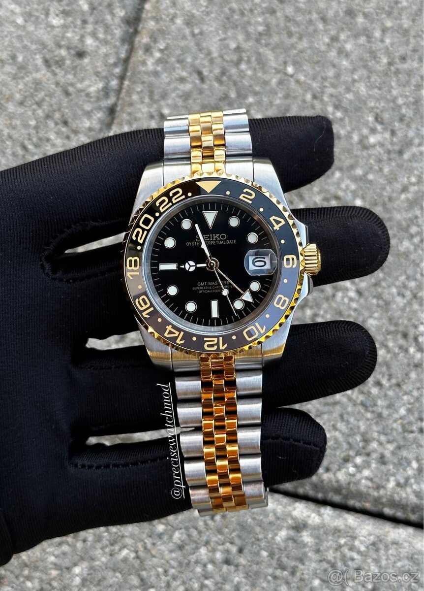 Seiko mod GMT Bicolor Gold