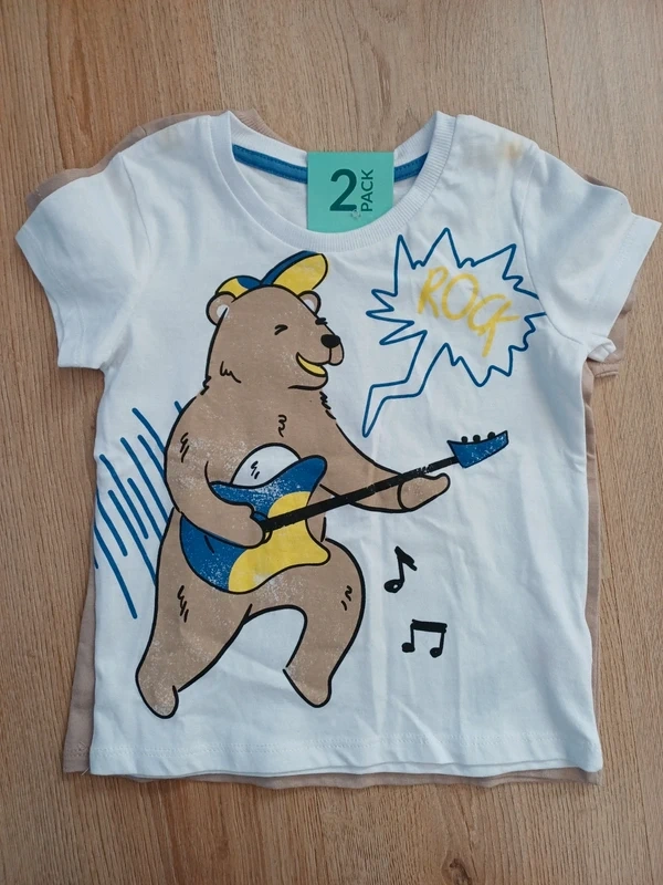 2x tričko s medvědem 92