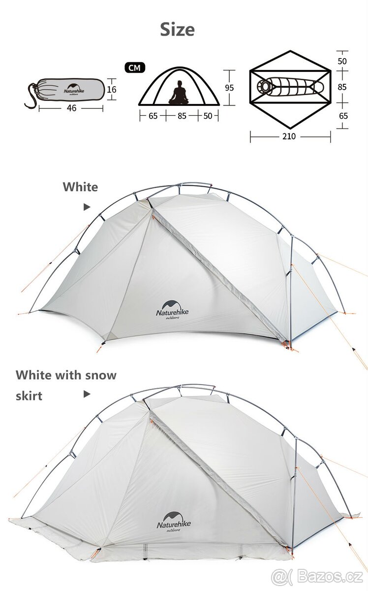 ultralehký ultralight 1kg stan Naturehike VIK 1,15D nylon
