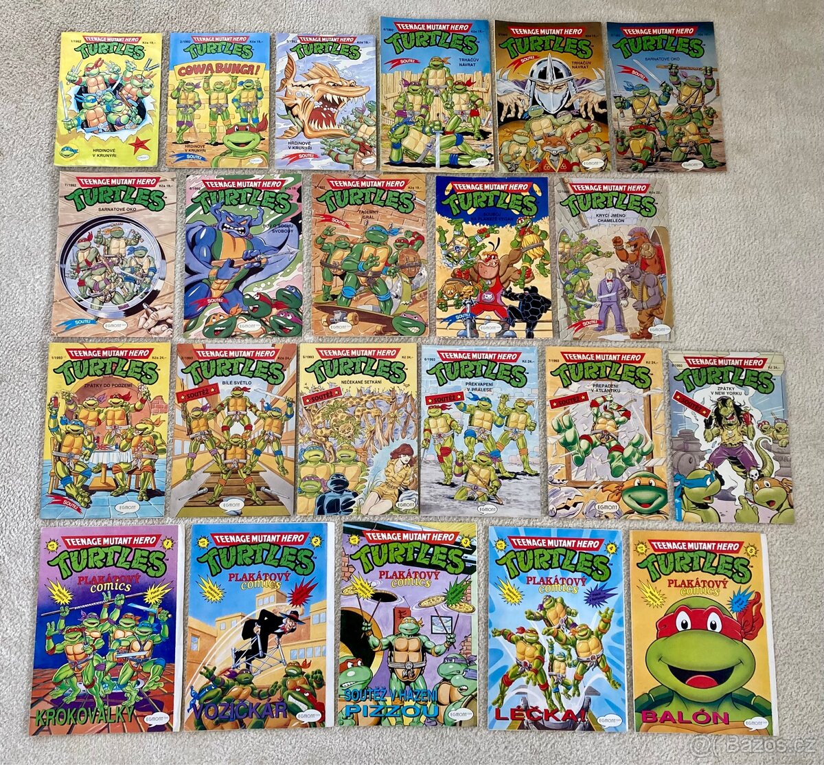 Želvy Ninja 1992-1993 a plakátové komiksy Turtles