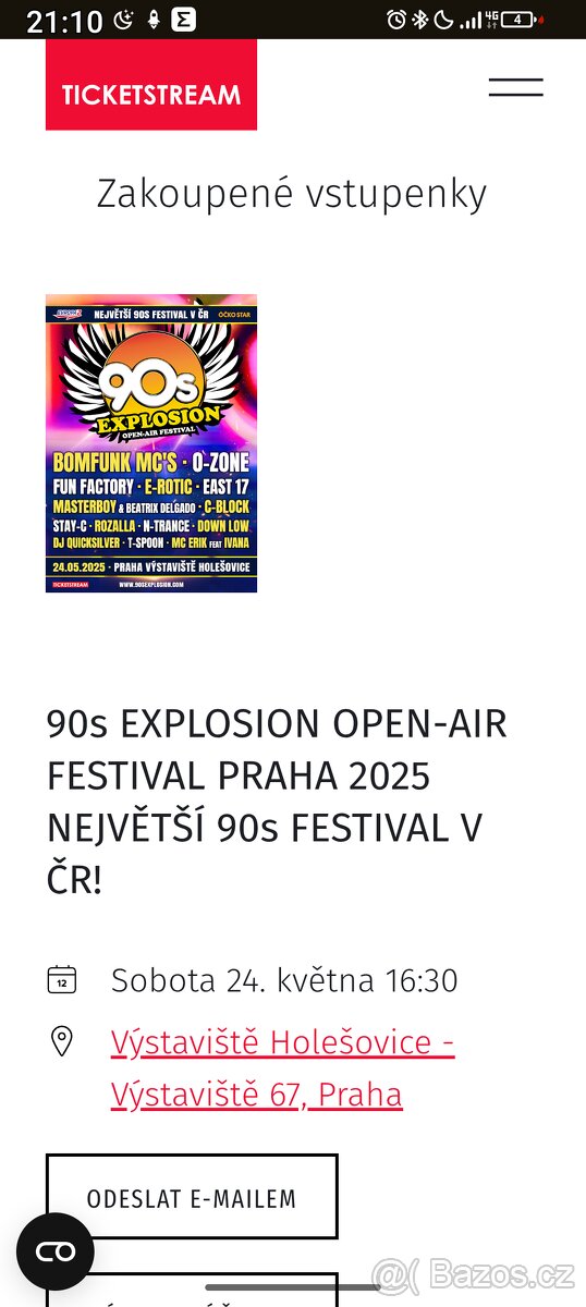 90 explosion 2 vstupenky