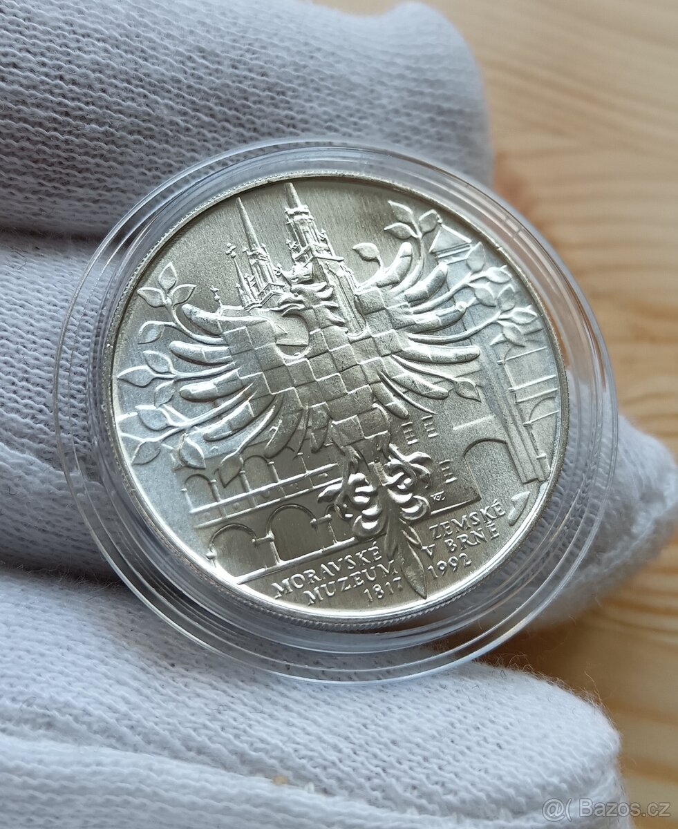 Stříbrná pamětní mince Moravské zemské muzeum v Brně 1992