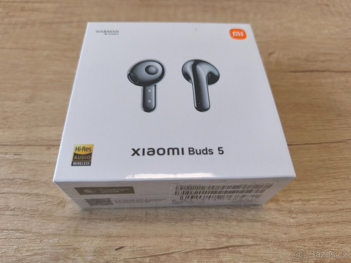 Xiaomi Buds 5 Graphite Black, nové, nerozbalené