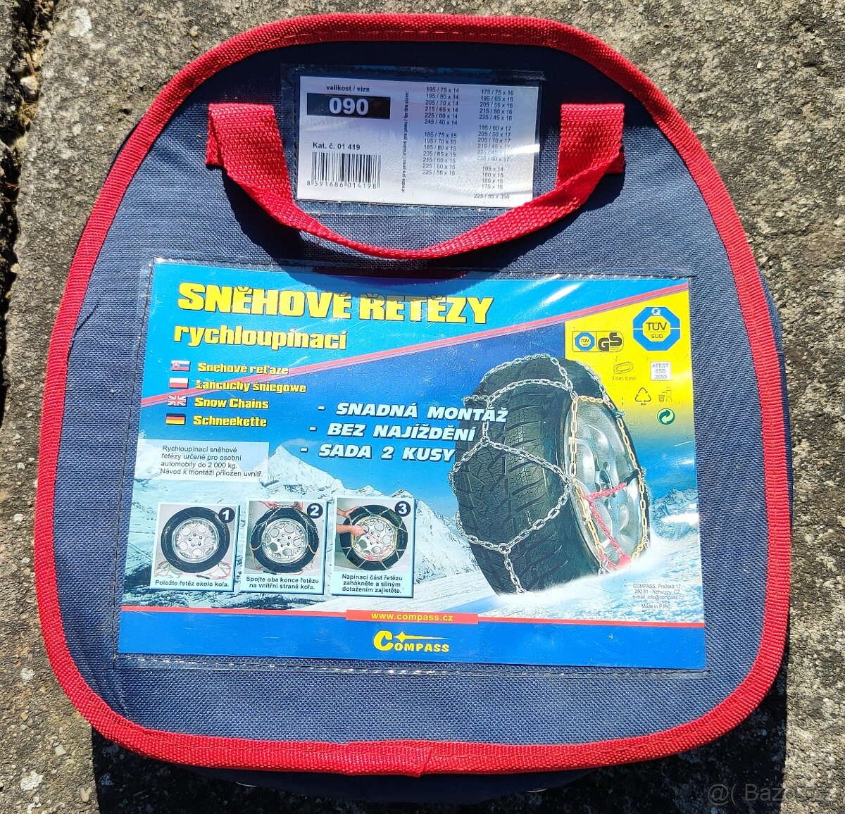Sněhové řetězy Compass vel. 090 rychloupínací