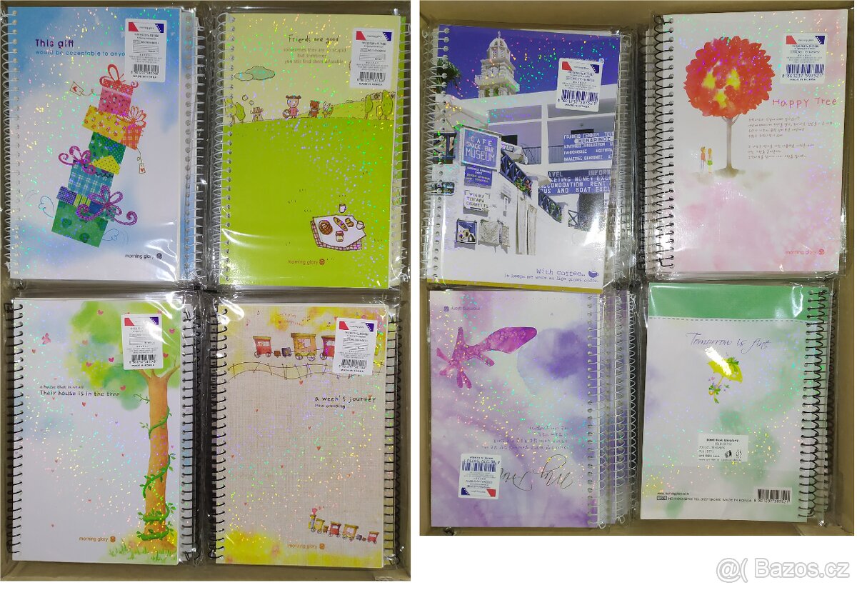 Krásné zápisníky, bloky, notesy, desky A4, A5