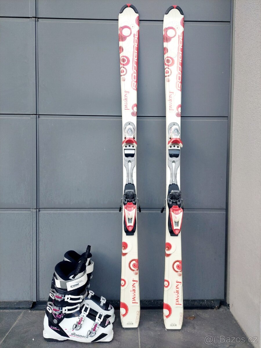 Dámské lyže ROSSIGNOL PASSION, 162 cm + lyžáky NORDICA