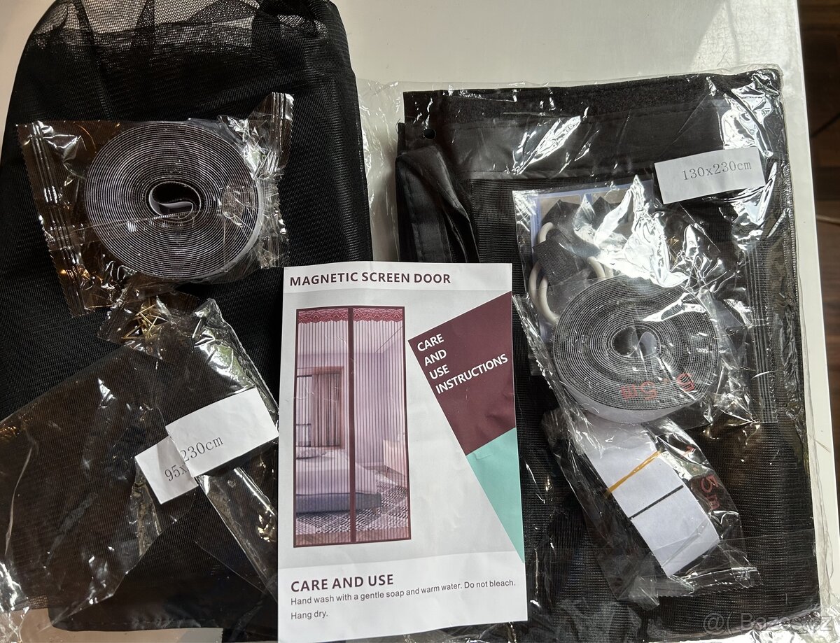 Magnetická síťka proti komárům, 2 druhy, černá