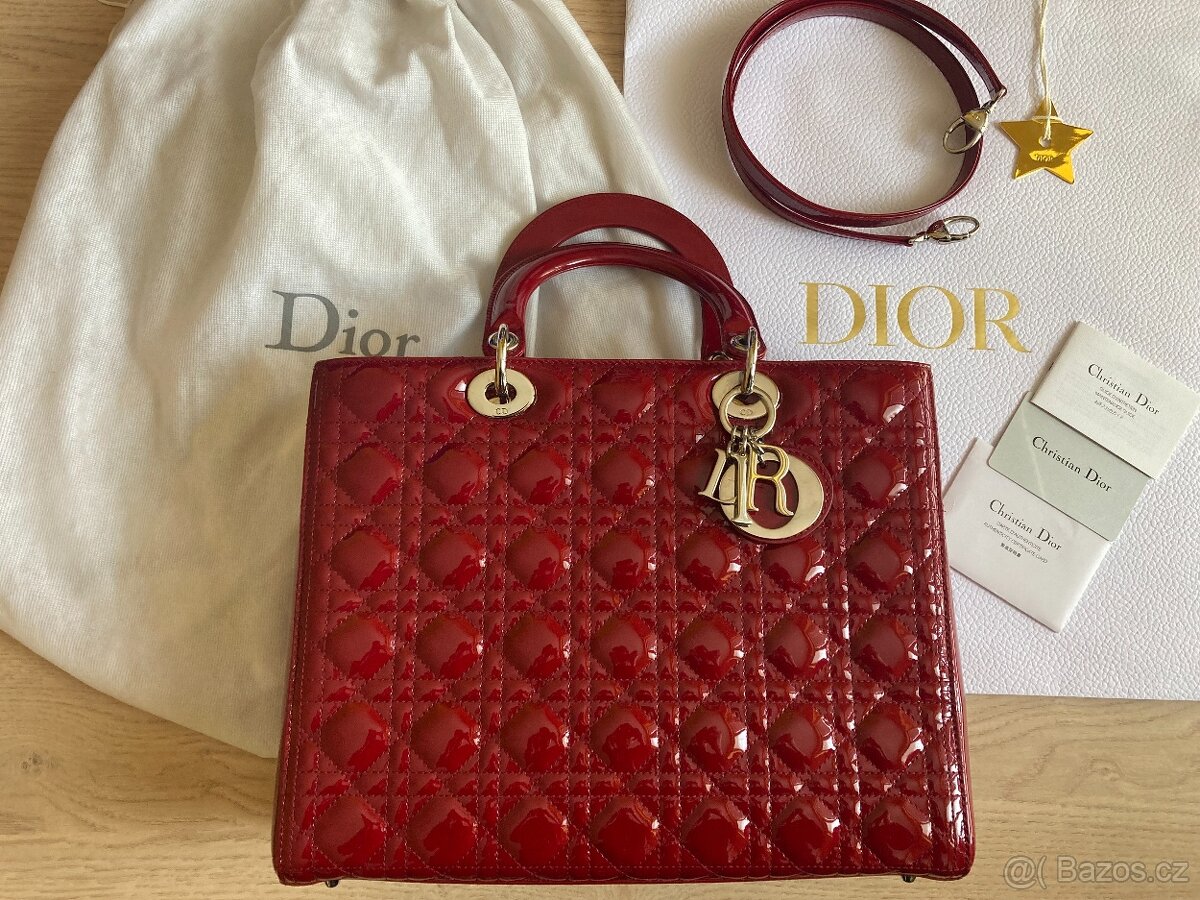 Kabelka Lady Dior Burgundy, kůže, limited