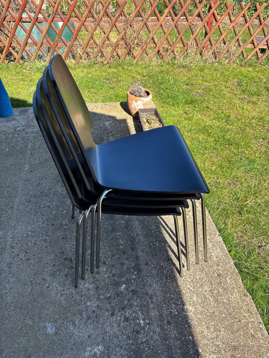 4x černá židle IKEA Vilmar