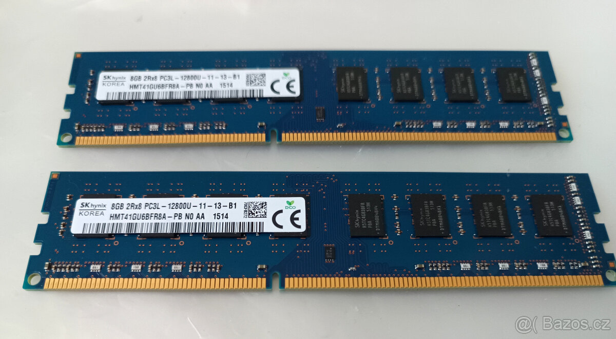 16GB DDR3 DIMM 2x8GB 2Rx8 PC3L-12800U