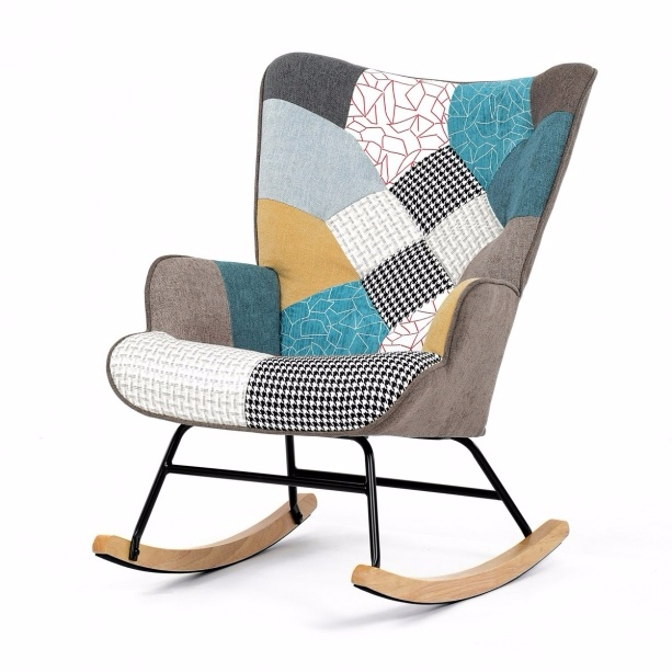 Houpací křeslo patchwork AK-374