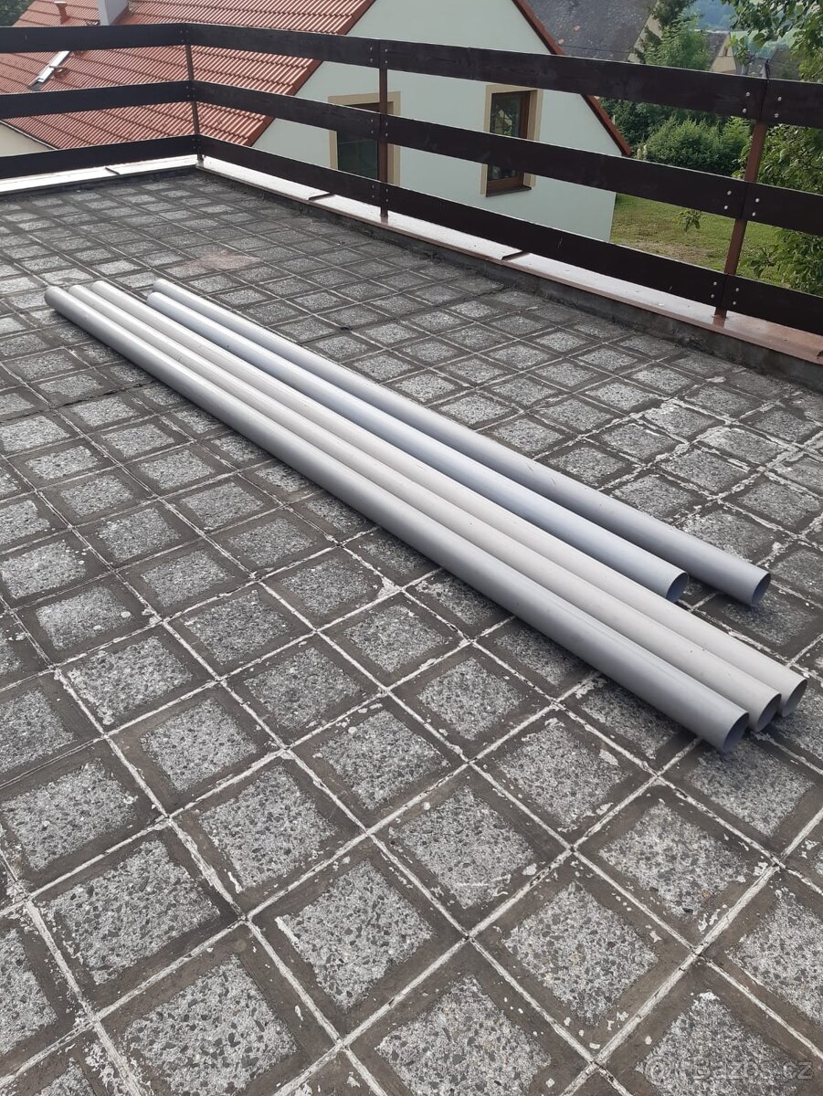 PVC roury - trubky 105/110 mm - nové, nepoužité - 18,7m