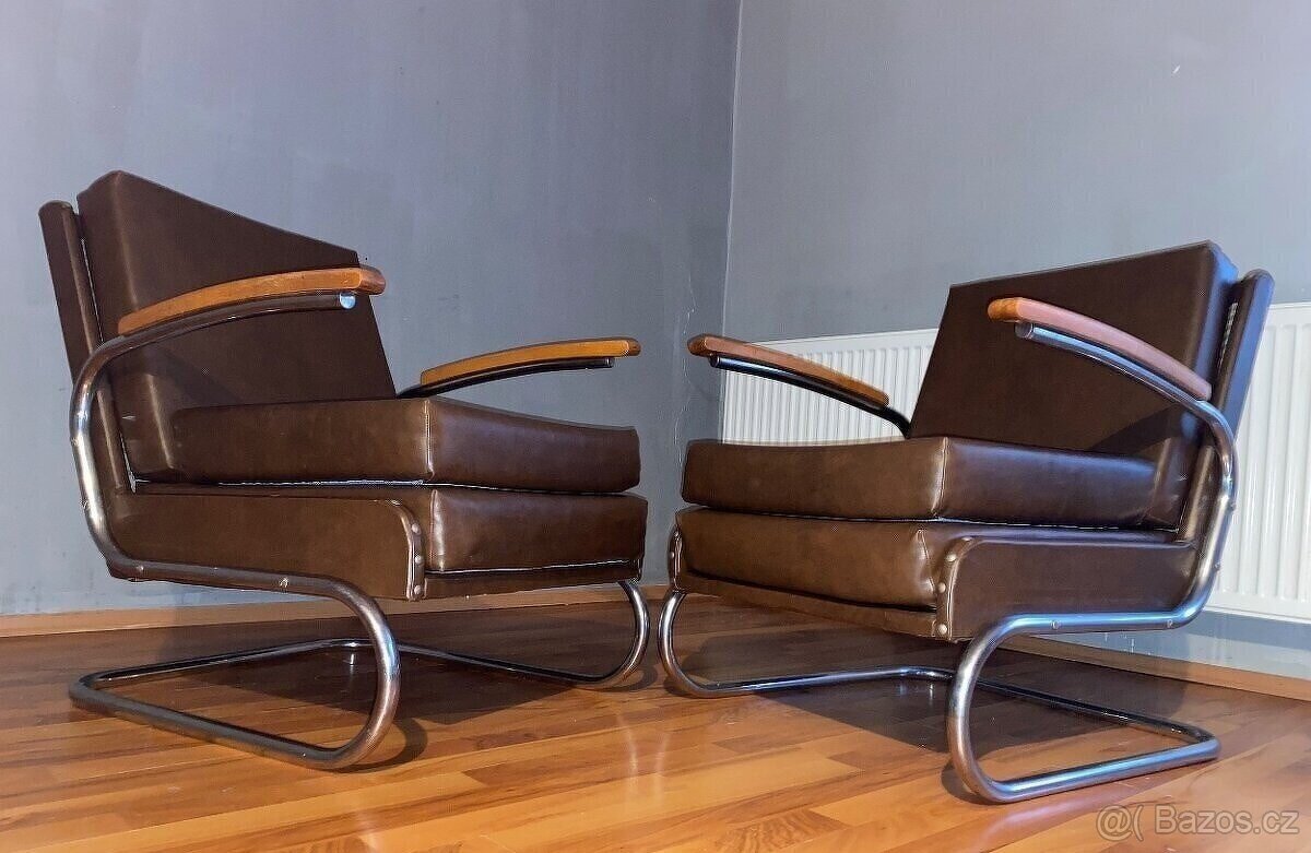 Chromové trubkové křesla Fa.Thonet