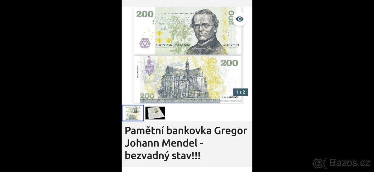 Bankovka G.J.Mendel