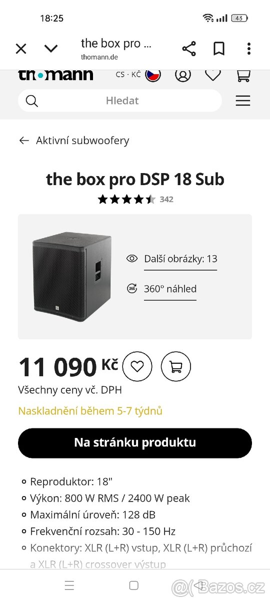 Subwoofer The Box pro DSP 18