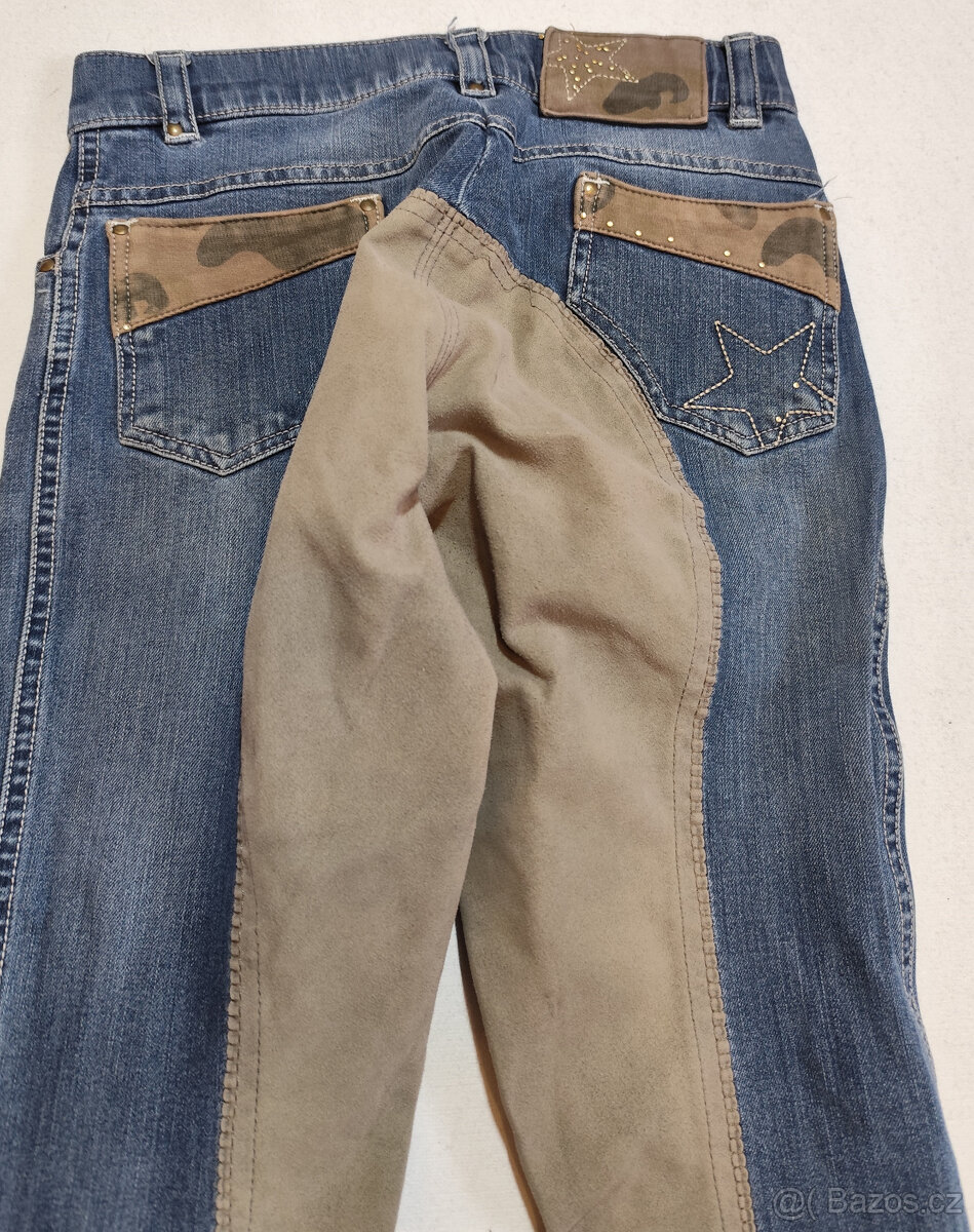 Strečové, colokožené Riflové rajtky vel.34