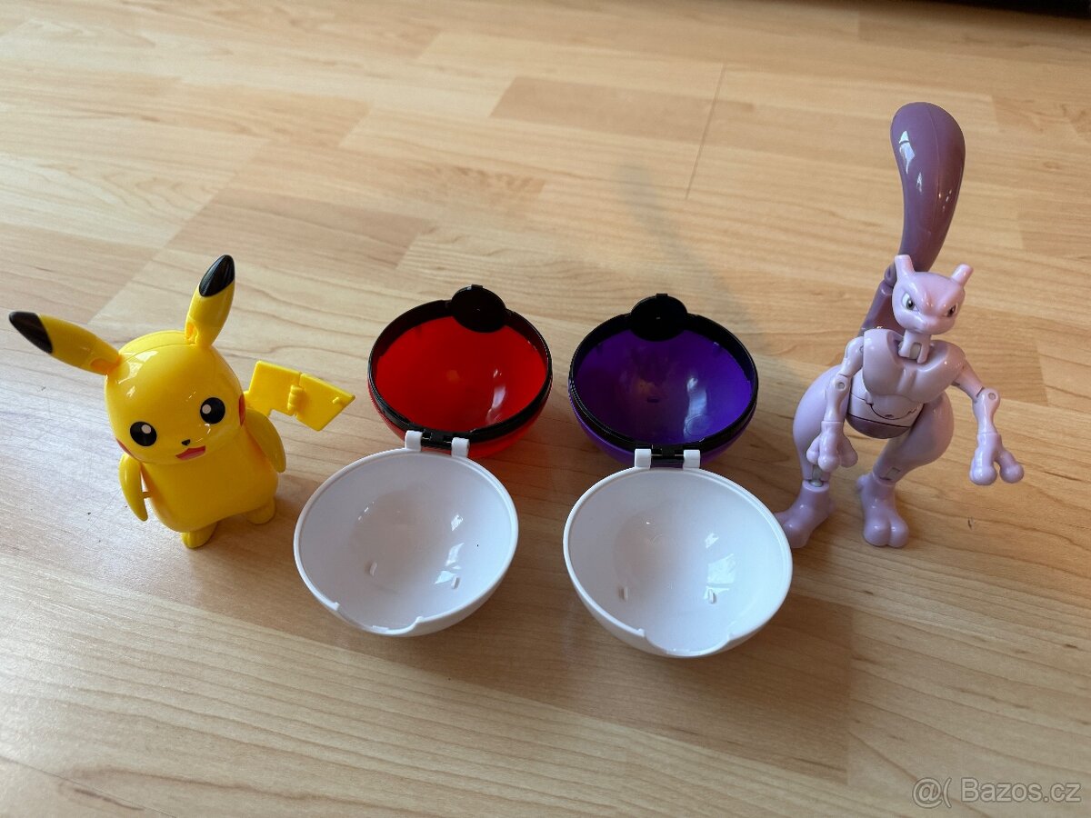 Pokémon Pikachu a Mewtwo skládací v Pokeballu