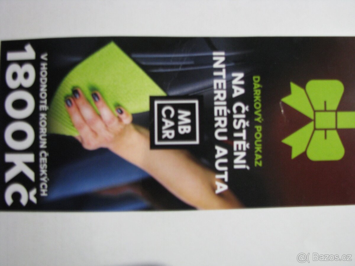Dárkový poukaz (voucher) na čištení  interieru auta