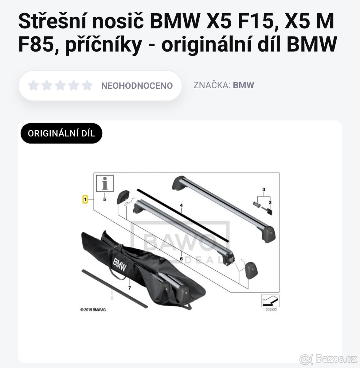 Střešní nosič BMW X5 F15, X5 M F85 Sleva