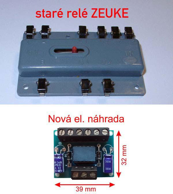 Relé na vláčky, náhrada relé BTTB 08410, Tillig, ZEUKE