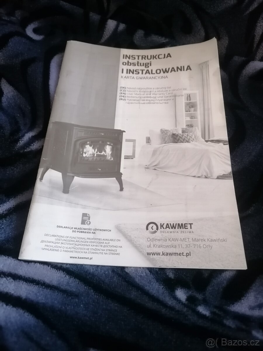 Litinová krbová kamna P3 7,4kw eco