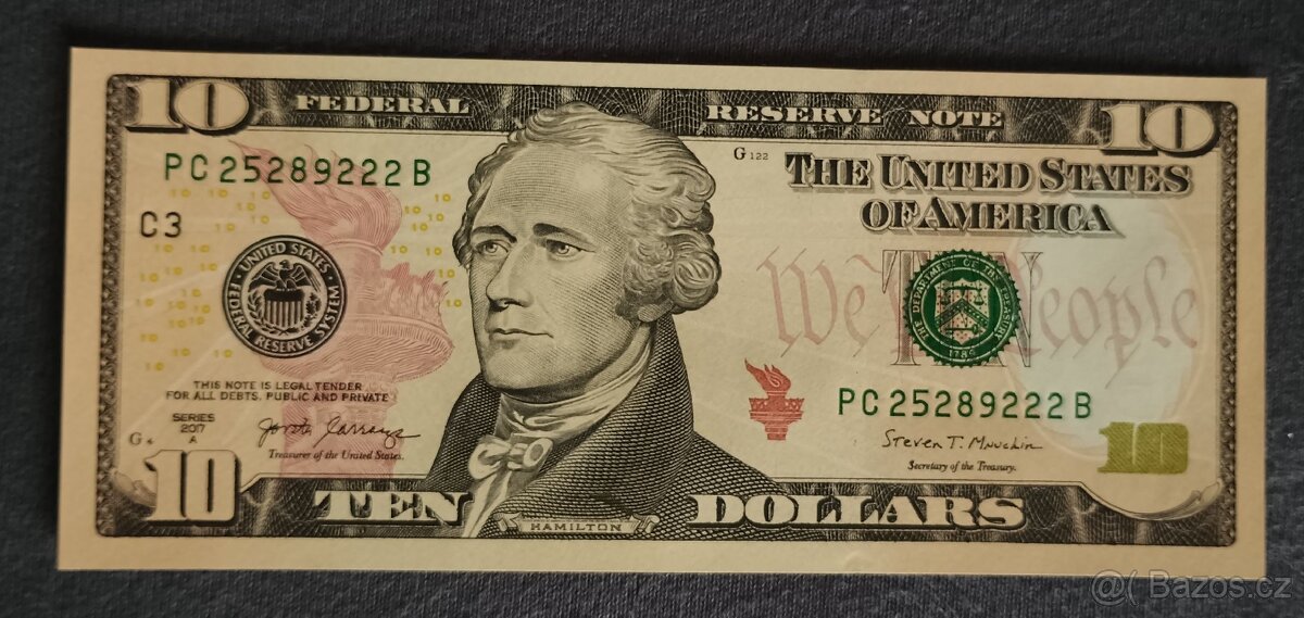 USA - 10 Dolarů bankovka, 2017, UNC