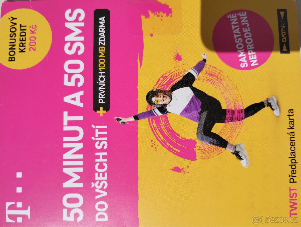 SIM karta T-Mobile zabalená pěkné číslo