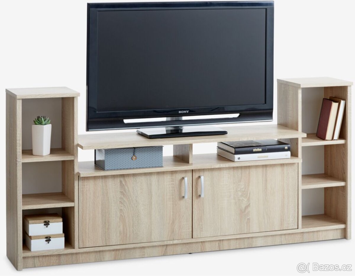TV stolek EVETOFTE barva světlého dubu | TV Stand