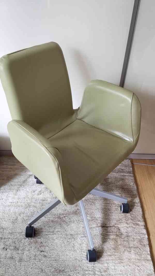 Kancelářská židle IKEA + potaženo kůží (olivově zelená)