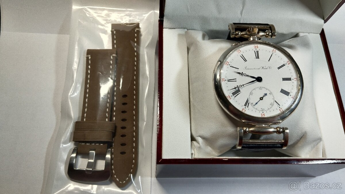 Krásné starožitné stříbrné hodinky IWC Schaffhausen, medaile