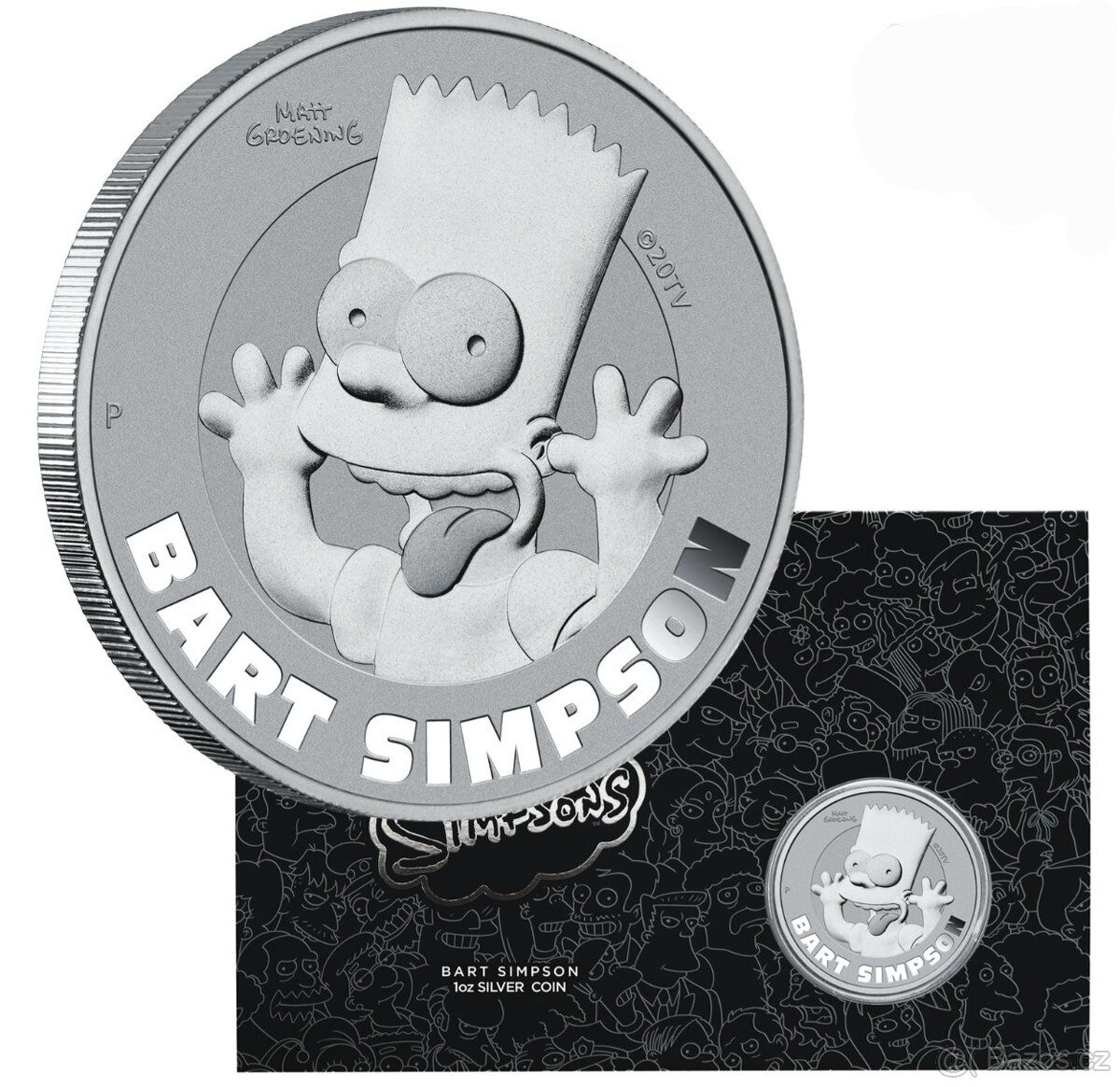 investiční střibrnné mince - Bart Simpson blister