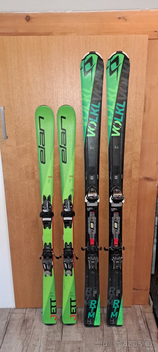 Lyže 140cm a 165cm