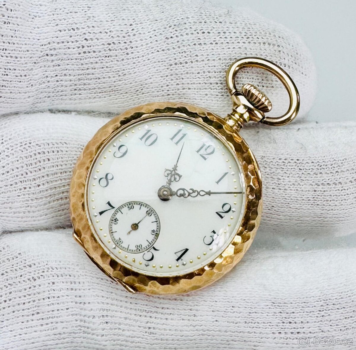 14K CELO ZLATÉ KAPESNÍ HODINKY OMEGA - GOLFOVÝ VZOR - FUNKČN