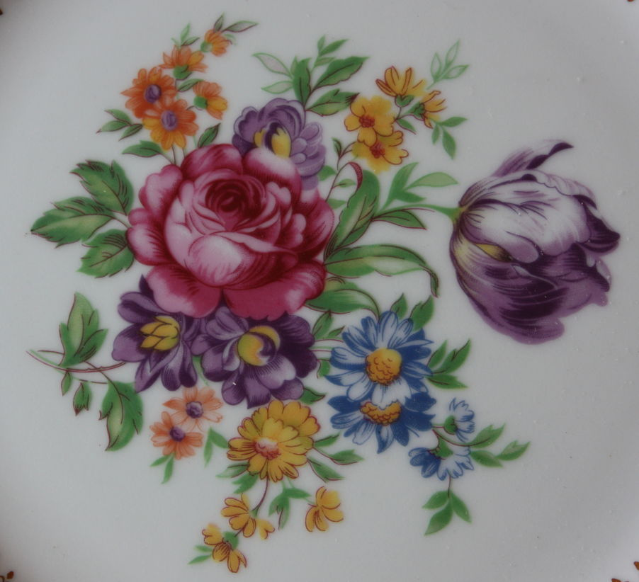 Talíř2 sběratelský, porcelán, motiv květiny